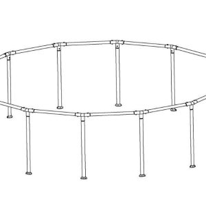 Steel Pro MAX 15' x 42 & 15' x 48 Above Ground Round Pool Frame Set Replacement. Gray (Footings and T-Connectors)