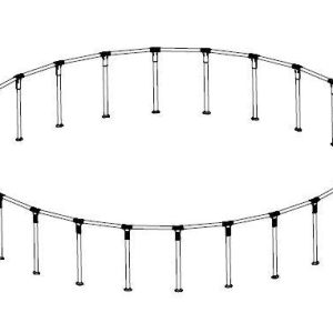 Power Steel 26' x 52 Above Ground Round Pool Frame Set Replacement. Light Gray (Footings and T-Connectors)