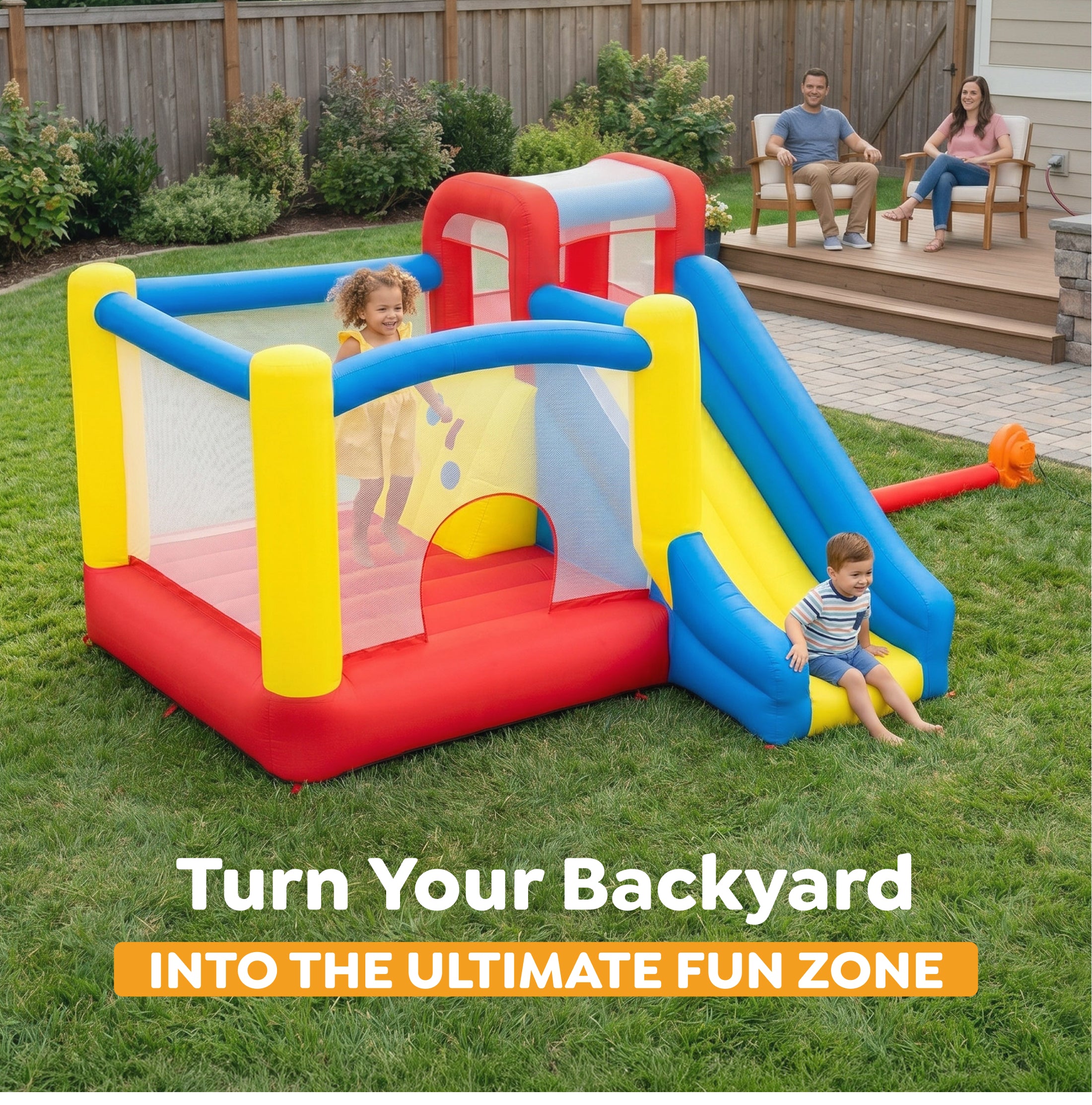 H2OGO! Slidetastic Kids Inflatable Mega Bounce Park - Image 6