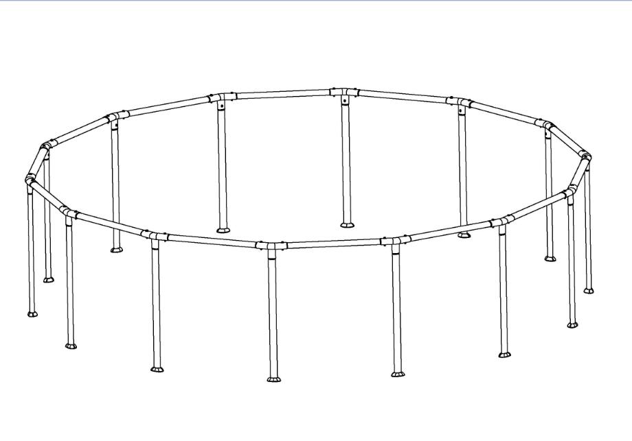 Steel Pro MAX 14' x 42 & 14' x 48 Above Ground Round Pool Frame Set Replacement. Gray (Pins. Pin Gaskets. Footings and T-Connectors)