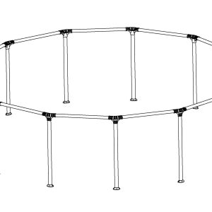 Power Steel & Steel Pro MAX 13' x 42 Above Ground Round Pool Frame Set Replacement. Gray (Footings and T-Connectors)