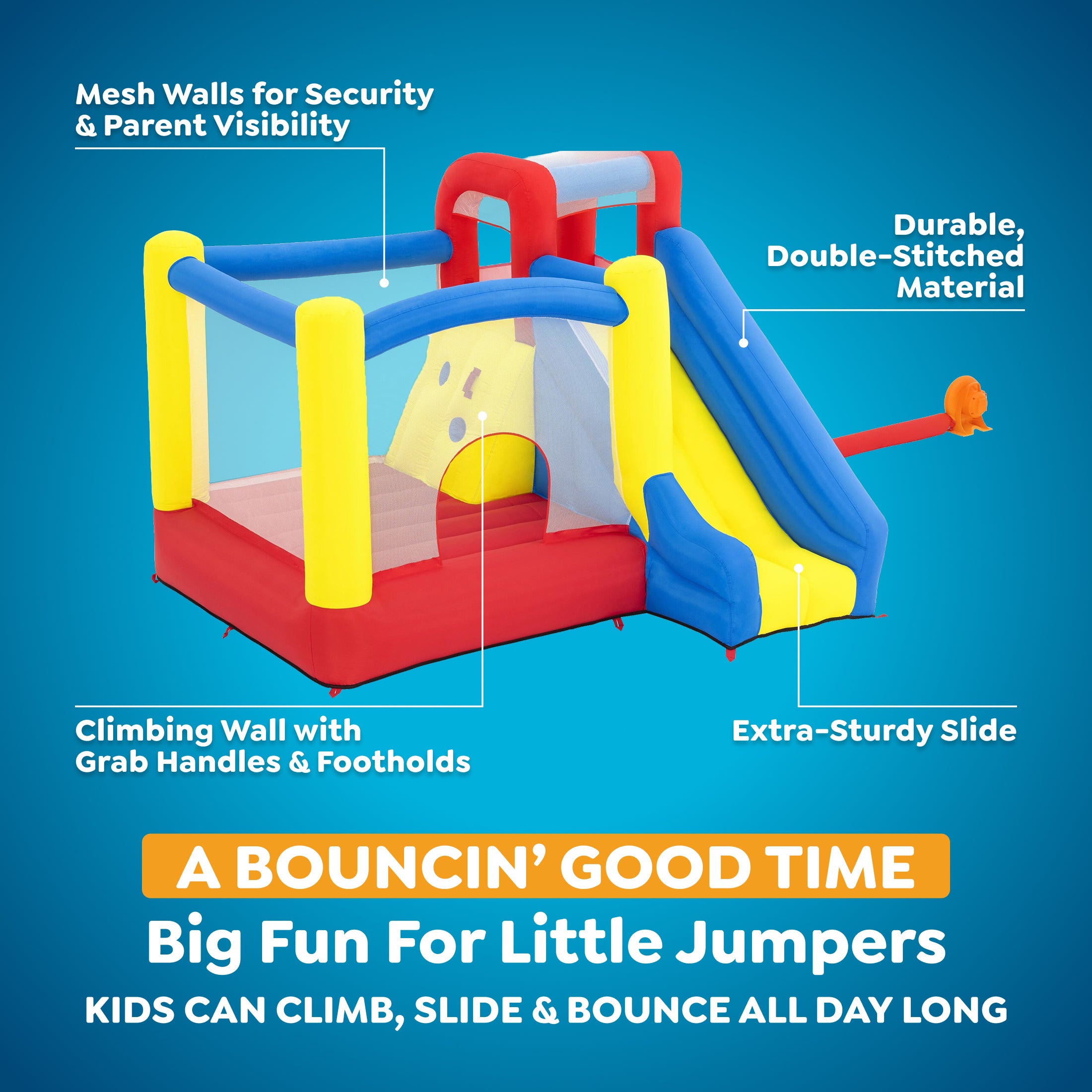 H2OGO! Slidetastic Kids Inflatable Mega Bounce Park - Image 3