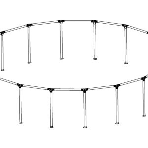 Steel Pro MAX 18' x 48 Above Ground Round Pool Frame Set Replacement. Gray (Footings and T-Connectors)