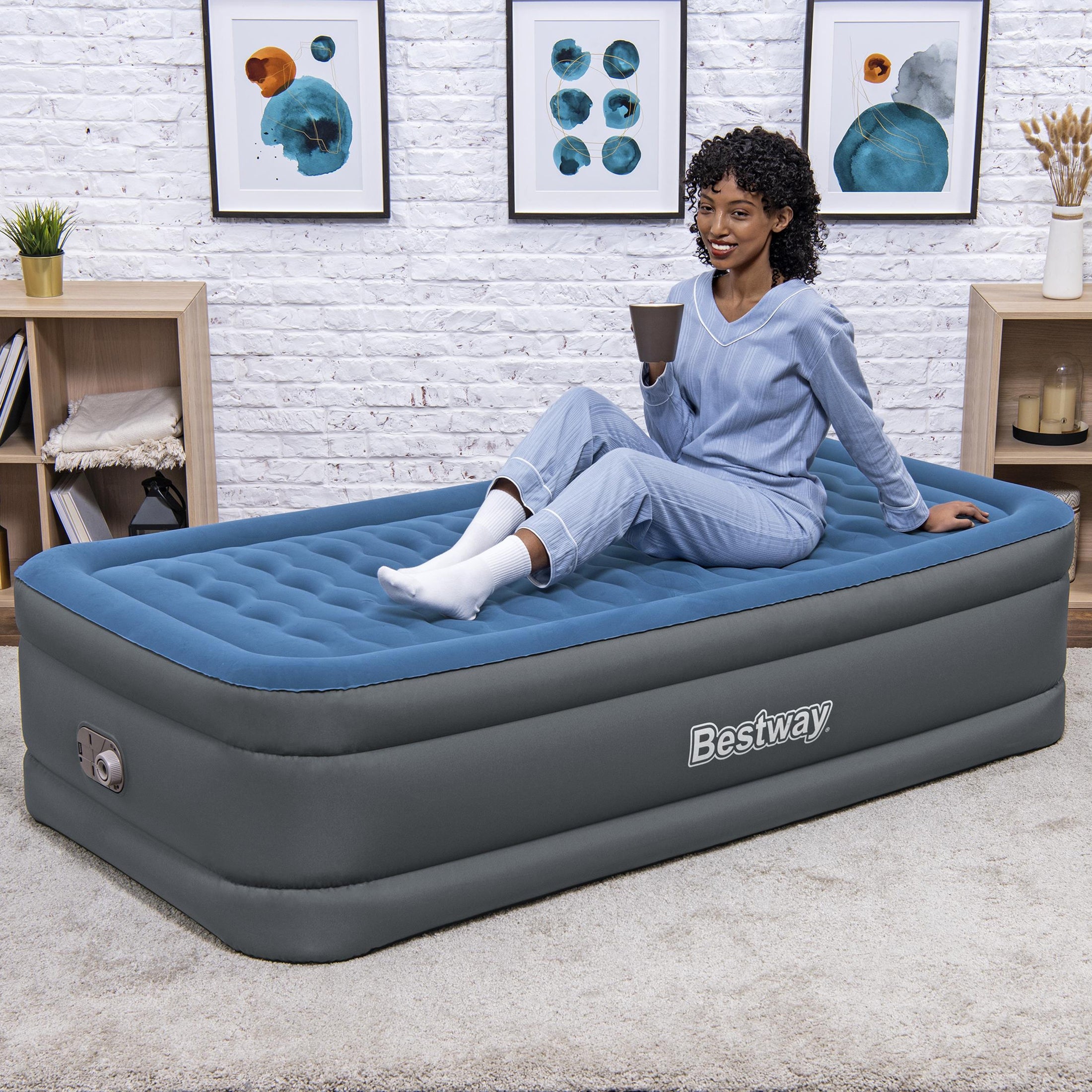 Bestway Tough Guard Air Mattress Twin 18 with Built-in AC Pump - Image 7