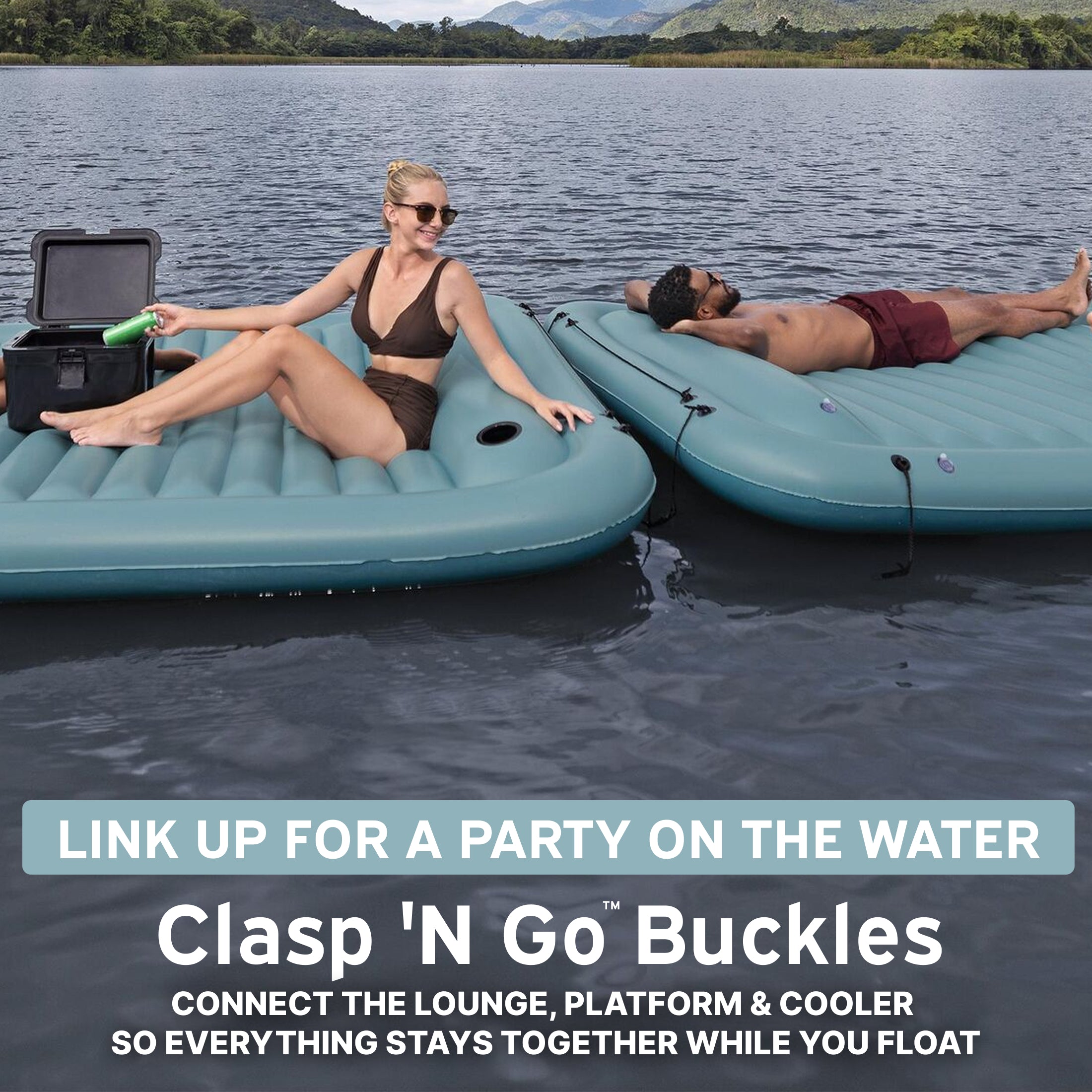 Hydro Force Bloc Party 8-Person Modular Inflatable Party Island and Floating Cooler - Image 7