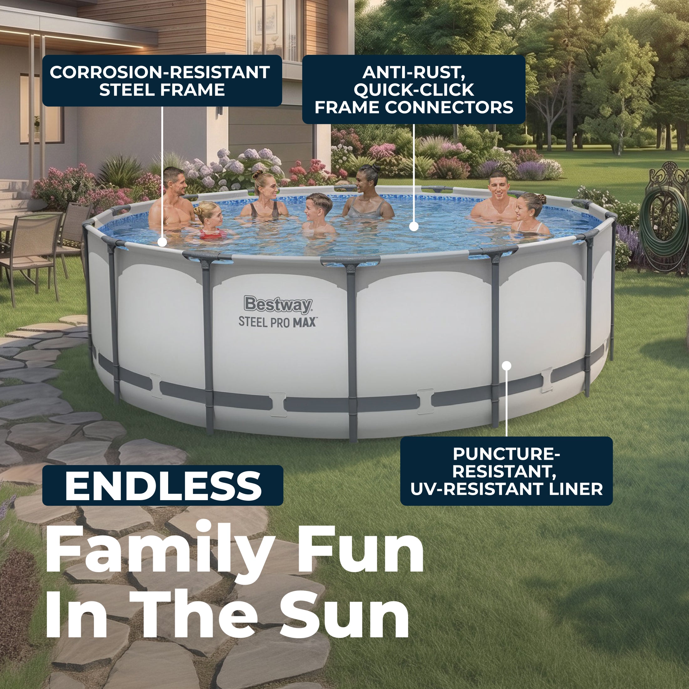 Bestway Steel Pro MAX 14' x 48 Above Ground Pool Set Round - Image 8