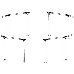 Steel Pro MAX 14' x 48 Above Ground Round Pool Frame Set Replacement. Gray (Top Rails and Vertical Legs)