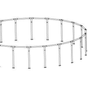Coleman Power Steel 22' x 52 Above Ground Round Pool Frame Set Replacement. Silver (Top Rail and Vertical Legs)